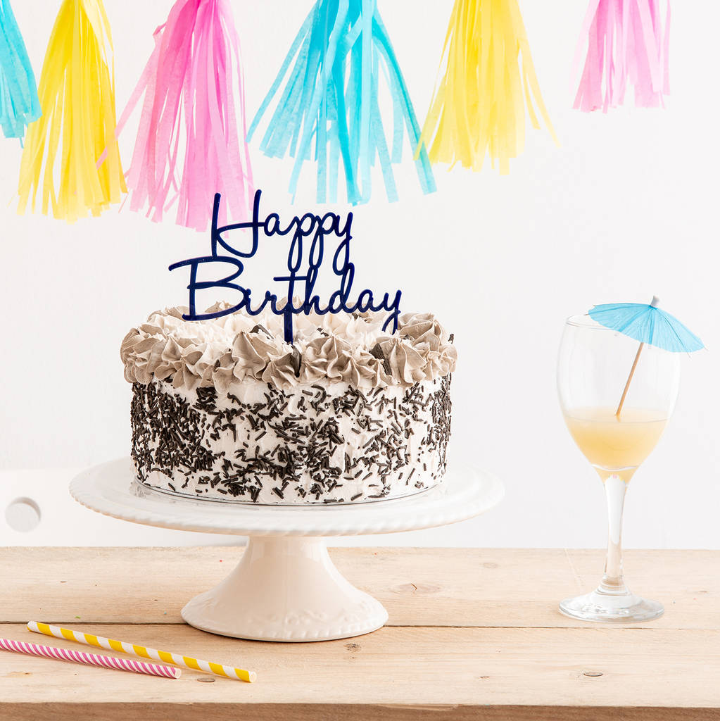 Happy Birthday Cake Topper Birthday Cake Topper Bold Cake Topper 3D Printed Cake  Topper Gold Cake Topper 