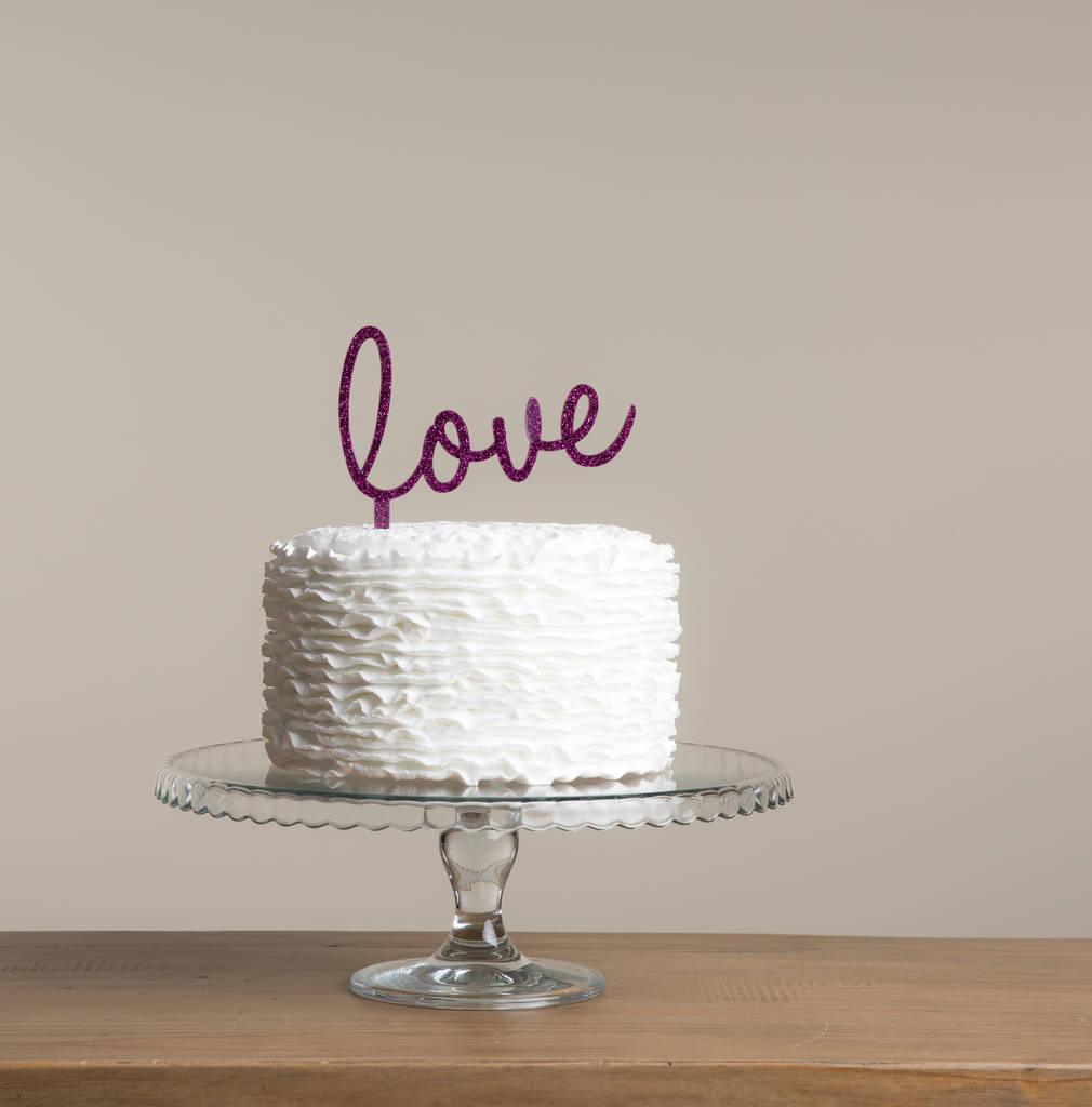 Large Slanted Love Wording Cake Topper