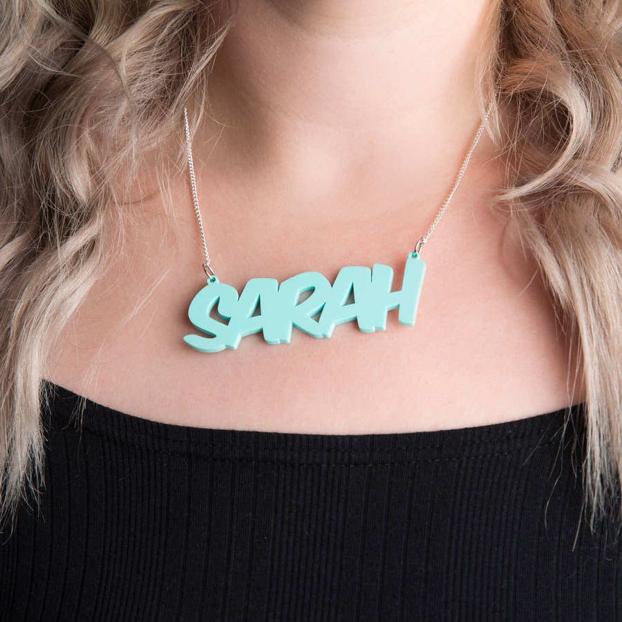 Personalised Comic Style Name Necklace