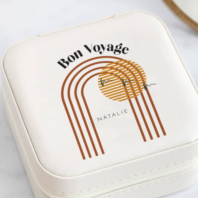 Personalised Bon Voyage Sunset Travel Jewellery Box