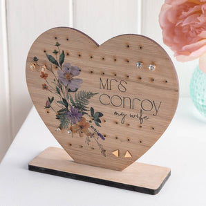 Personalised Dainty Summer Flowers Earring Storage