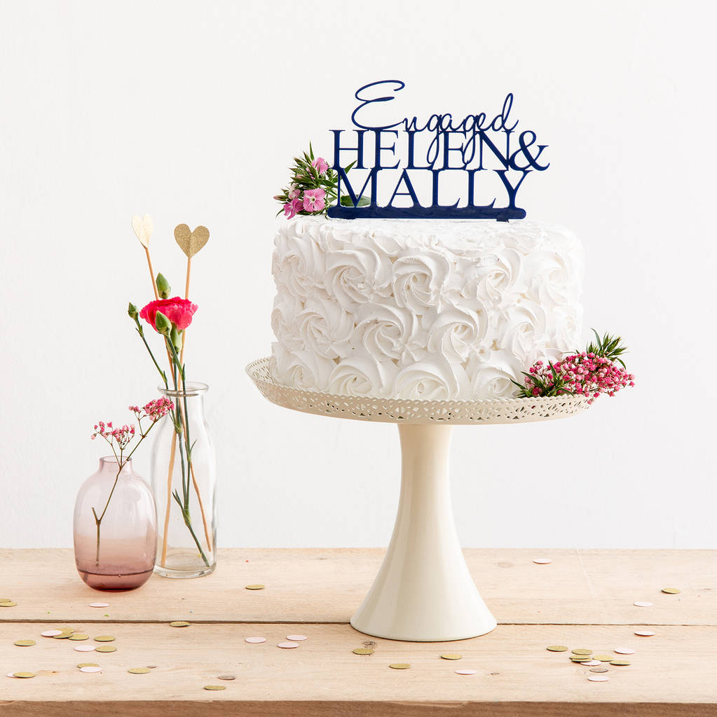 Personalised Engaged Name Cake Topper