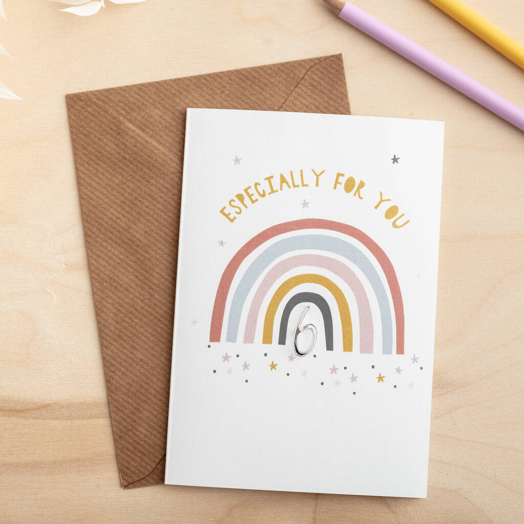 Personalised Modern Rainbow Birthday Card With 3D Age