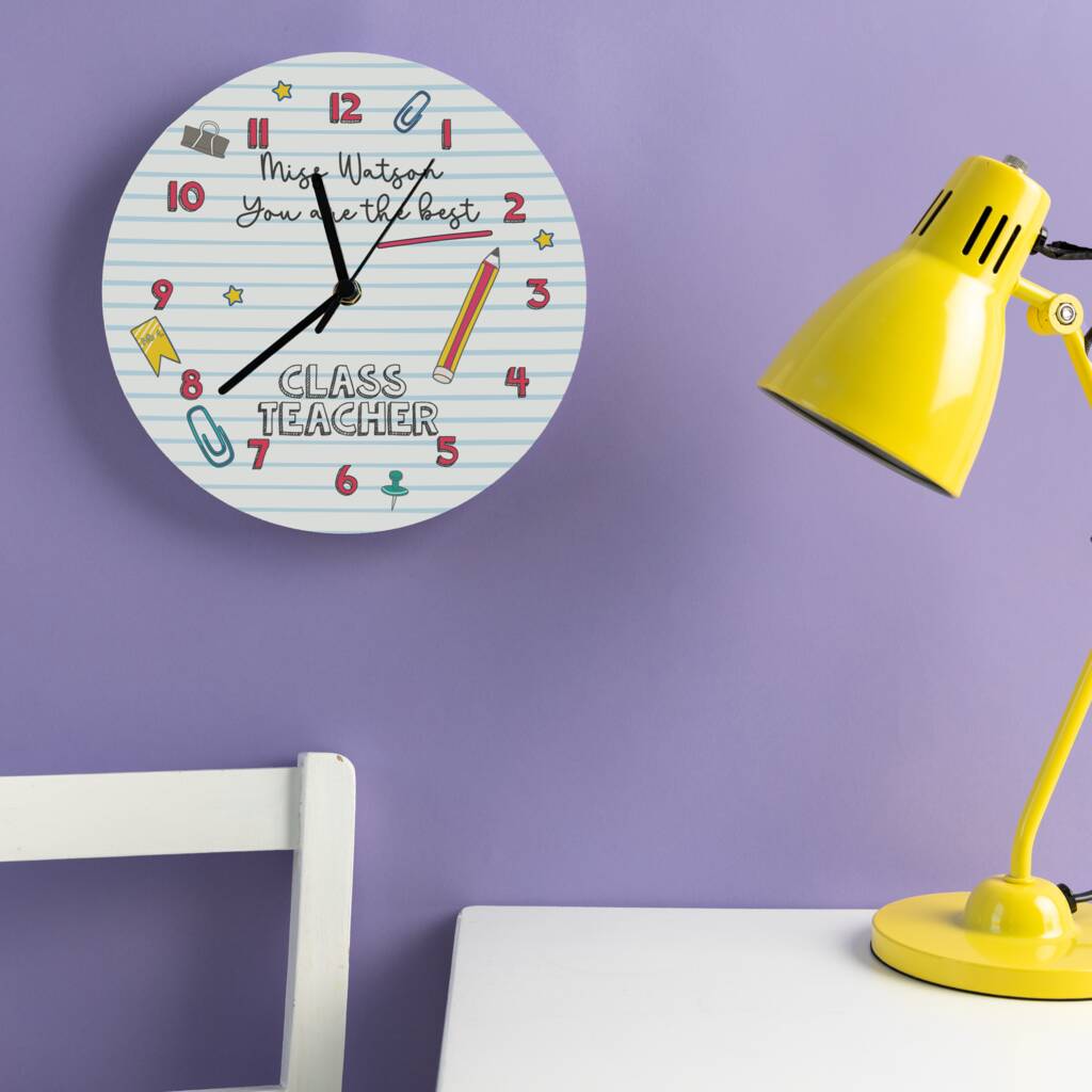 Personalised Thank You Teacher Nursery Classroom Clock