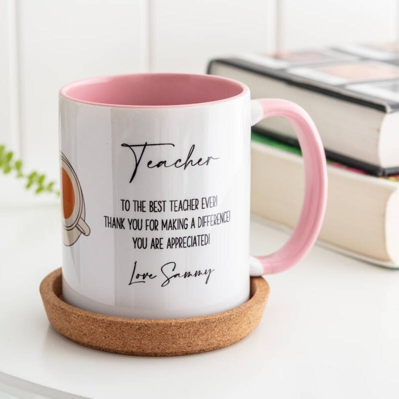 Personalised Thank You Teacher Tea And Coffee Mug