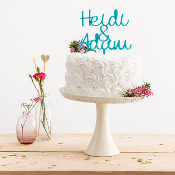 Personalised Two Name Couples Cake Topper
