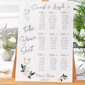 Take Your Seat Floral Wedding Seating Plan