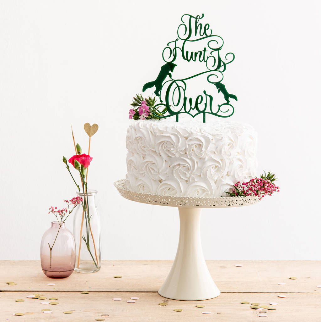 The Hunt Is Over Wedding Cake Topper Decoration