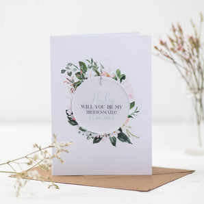 Will You Be My Bridesmaid Card With Circle Decoration - Funky Laser